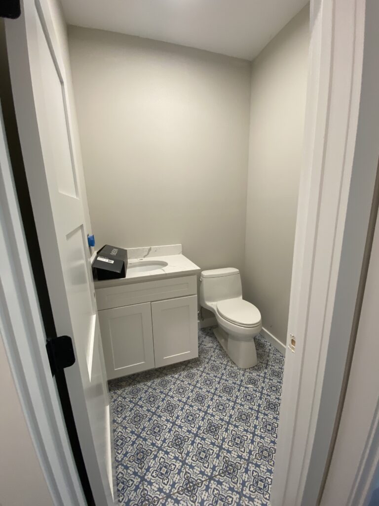 Builder grade before photo- powder room or half bath