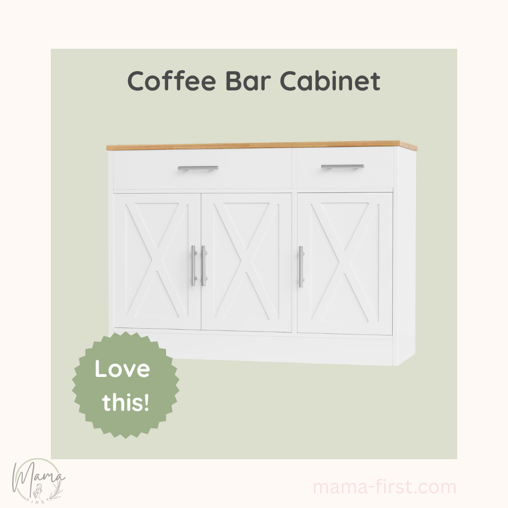 white and wood coffee bar cabinet product card