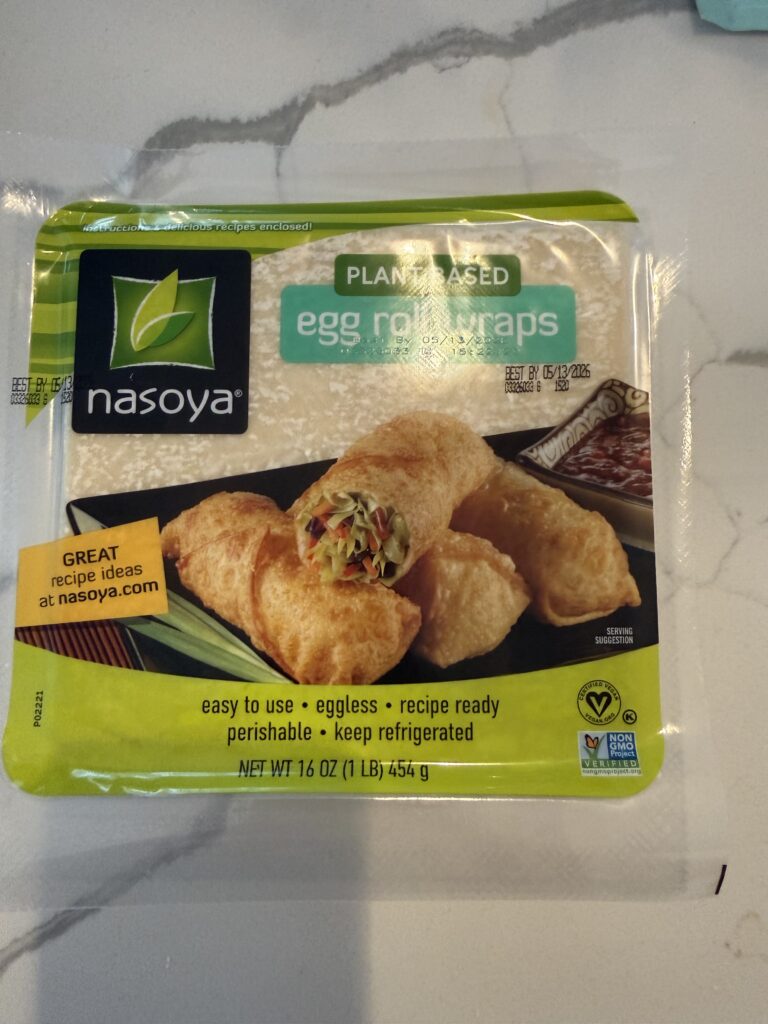 package of Nasoya brand egg roll wrappers. 