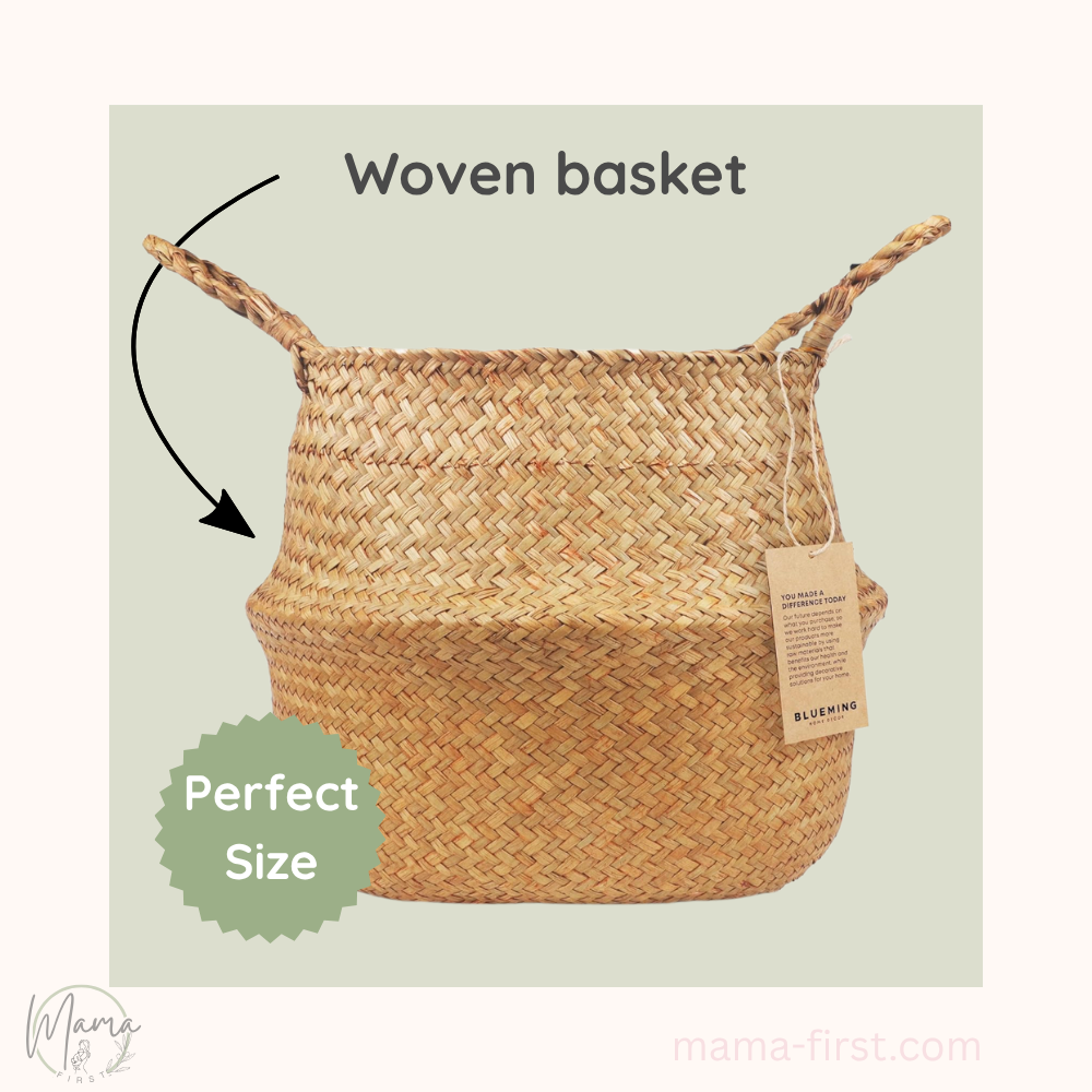 woven basket with handles, light weight